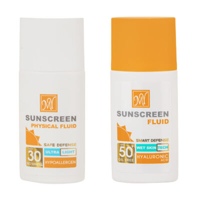 کرم ضد آفتاب مای مای مدل Hyaluronic Acid حجم 50 میلی لیتر به همراه فلوئید ضد آفتاب مای مای مدل Hypoallergen حجم 50 میلی لیتر