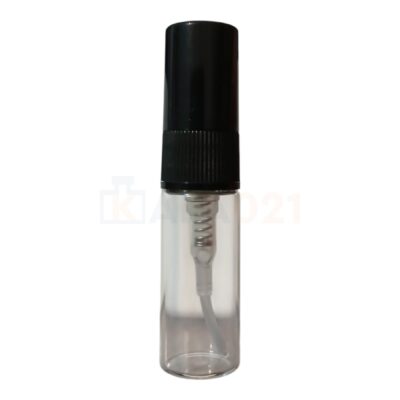 محفظه عطر شیشه ای 3 میل درب مشکی