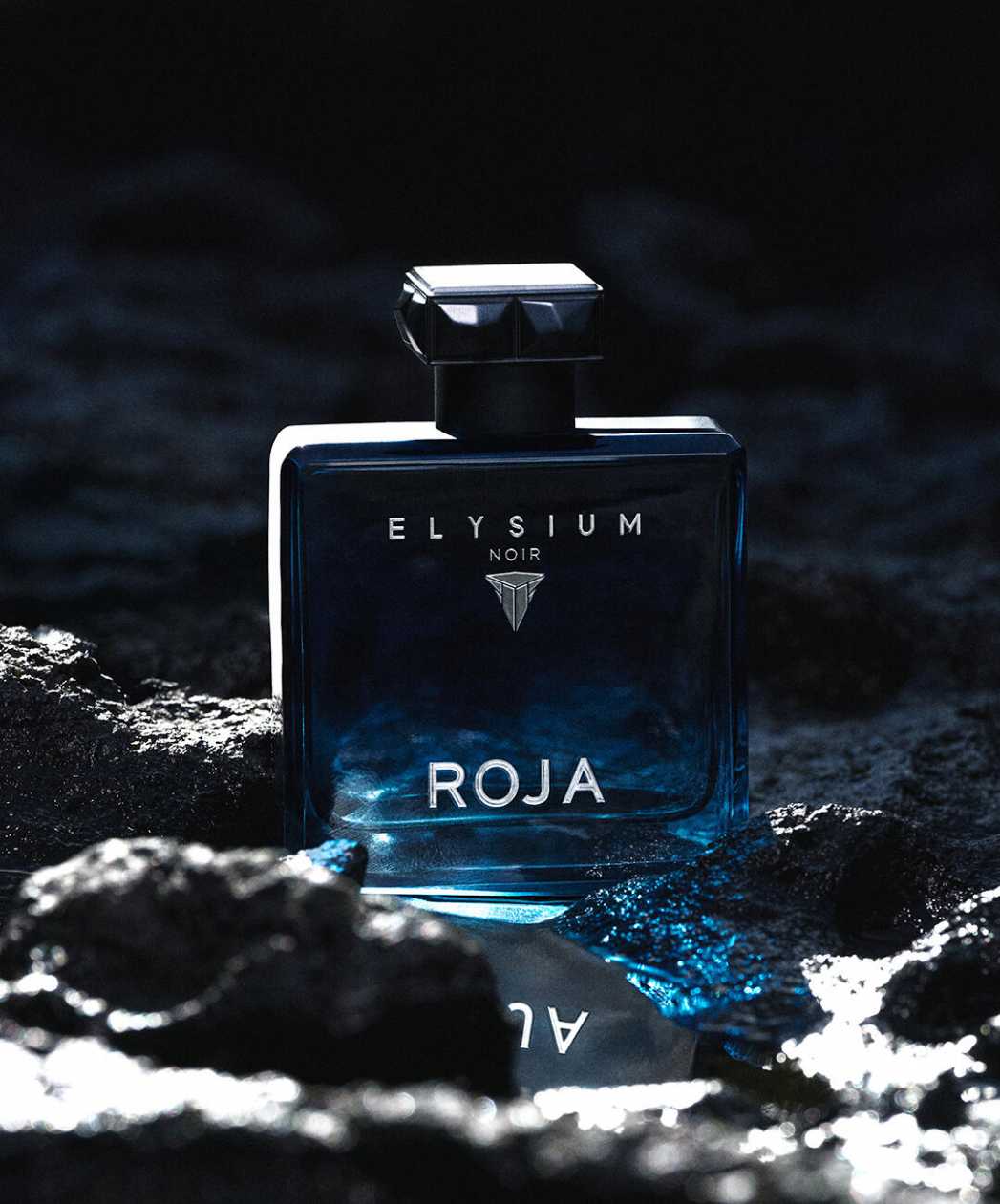 بطری عطر الیزیوم نوار روجا لندن - گرادیانت سیاه به آبی با درپوش مشکی
